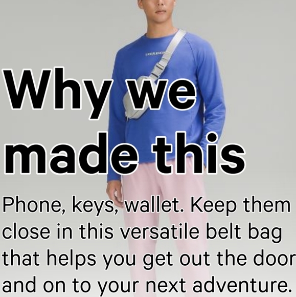 BNWT Lululemon Everywhere 1L Belt Bag - Silver Drop/White - Picture 8 of 9